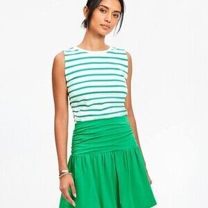 LOFT Stripe Ruched Tank Top size small